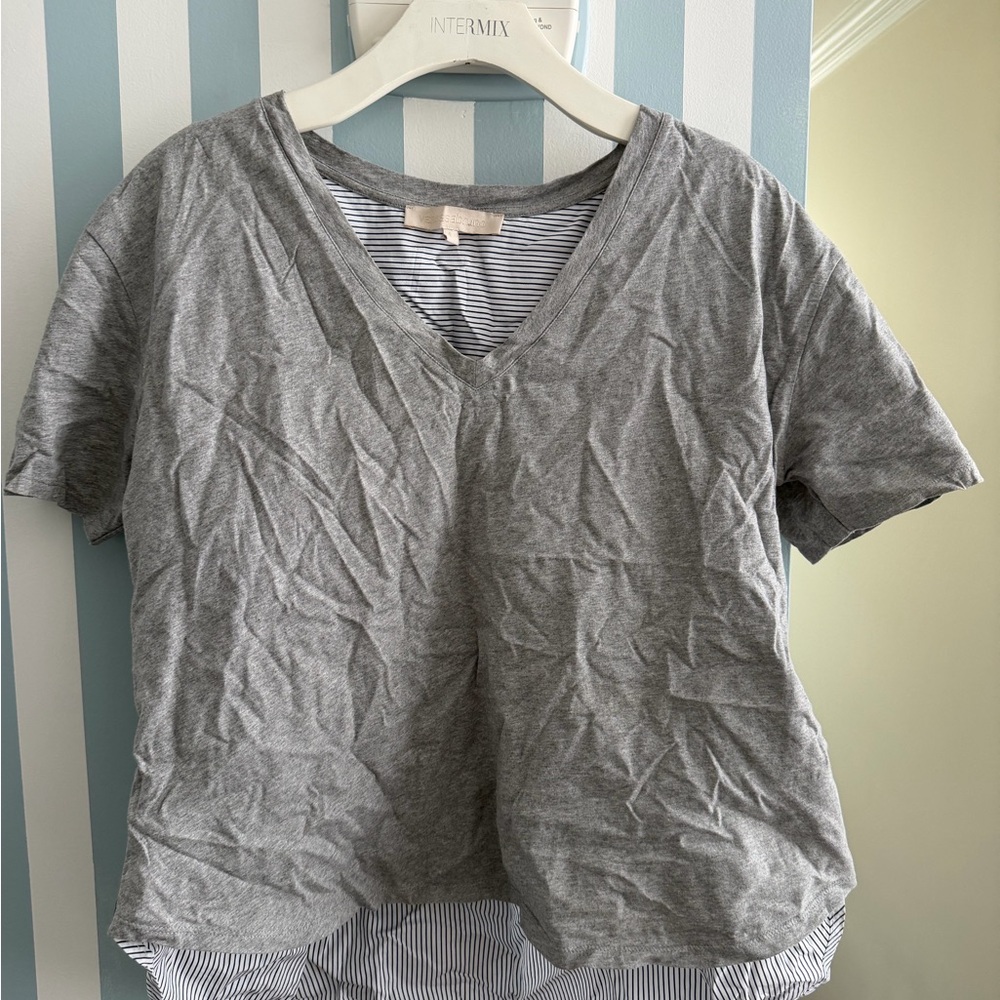 Vanessa Bruno V-Neck Women's Top with stripped back